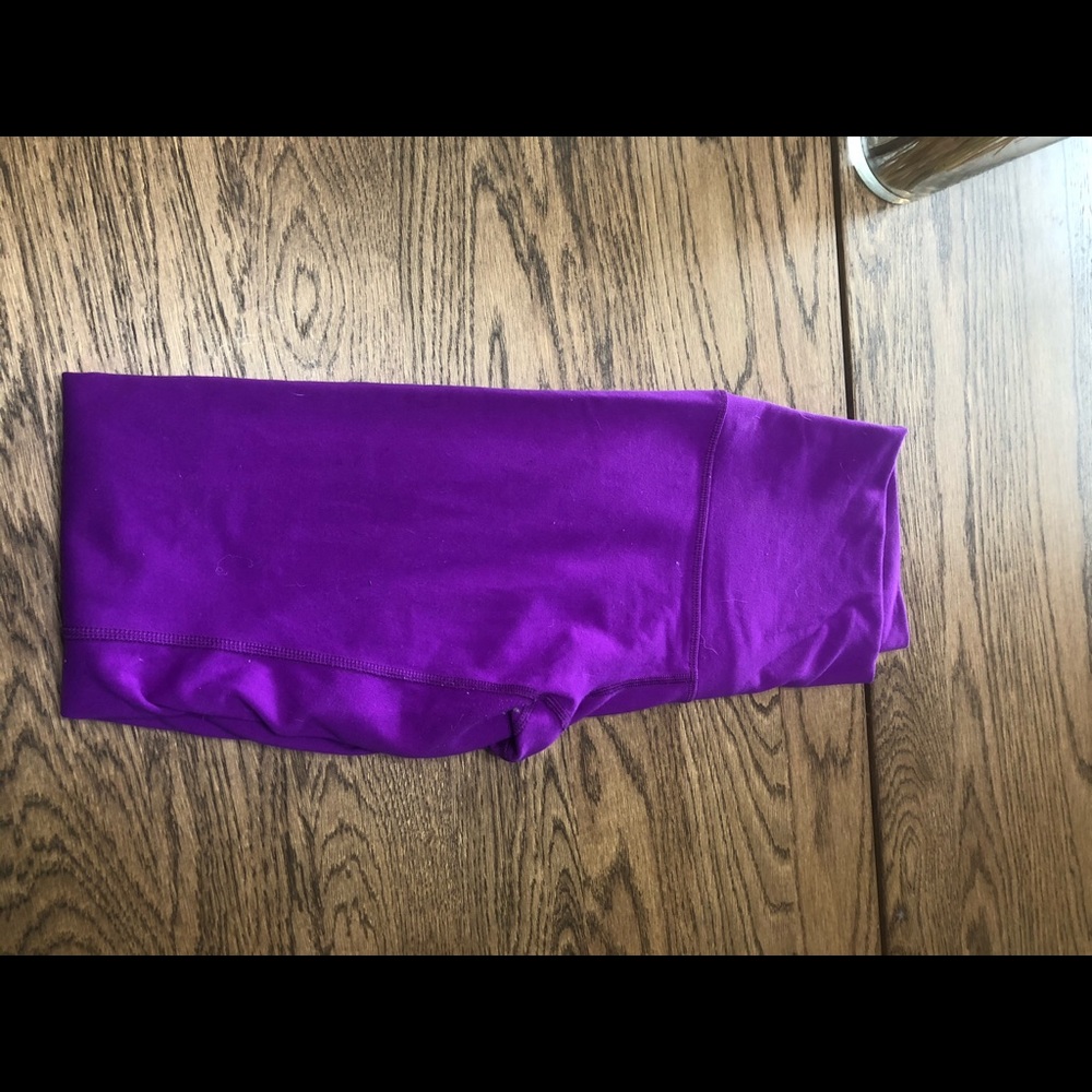Bright purple LuluLemon leggings